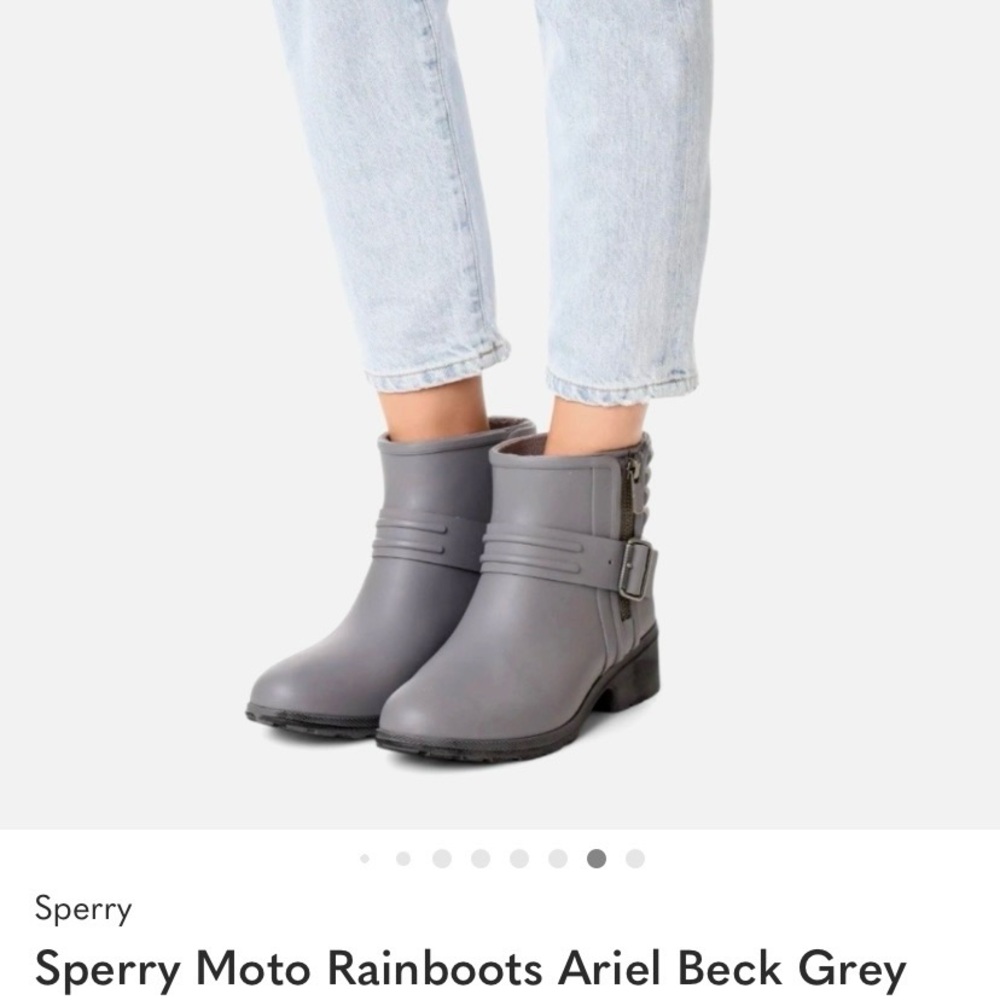 SPERRY Aerial Beck Waterproof Rain Boots Gray 9